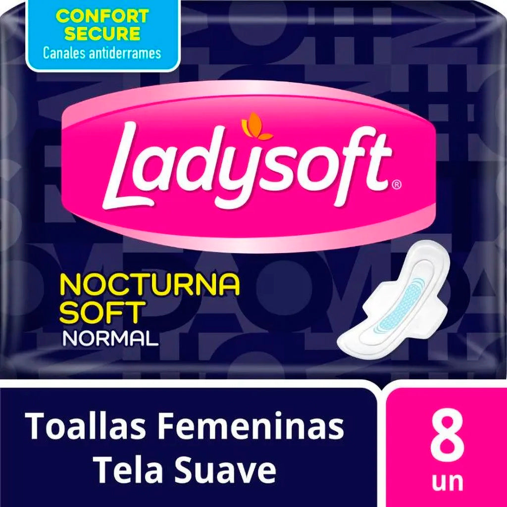 Toallas Femeninas Ladysoft Nocturna Soft Normal c/ Alas 8u