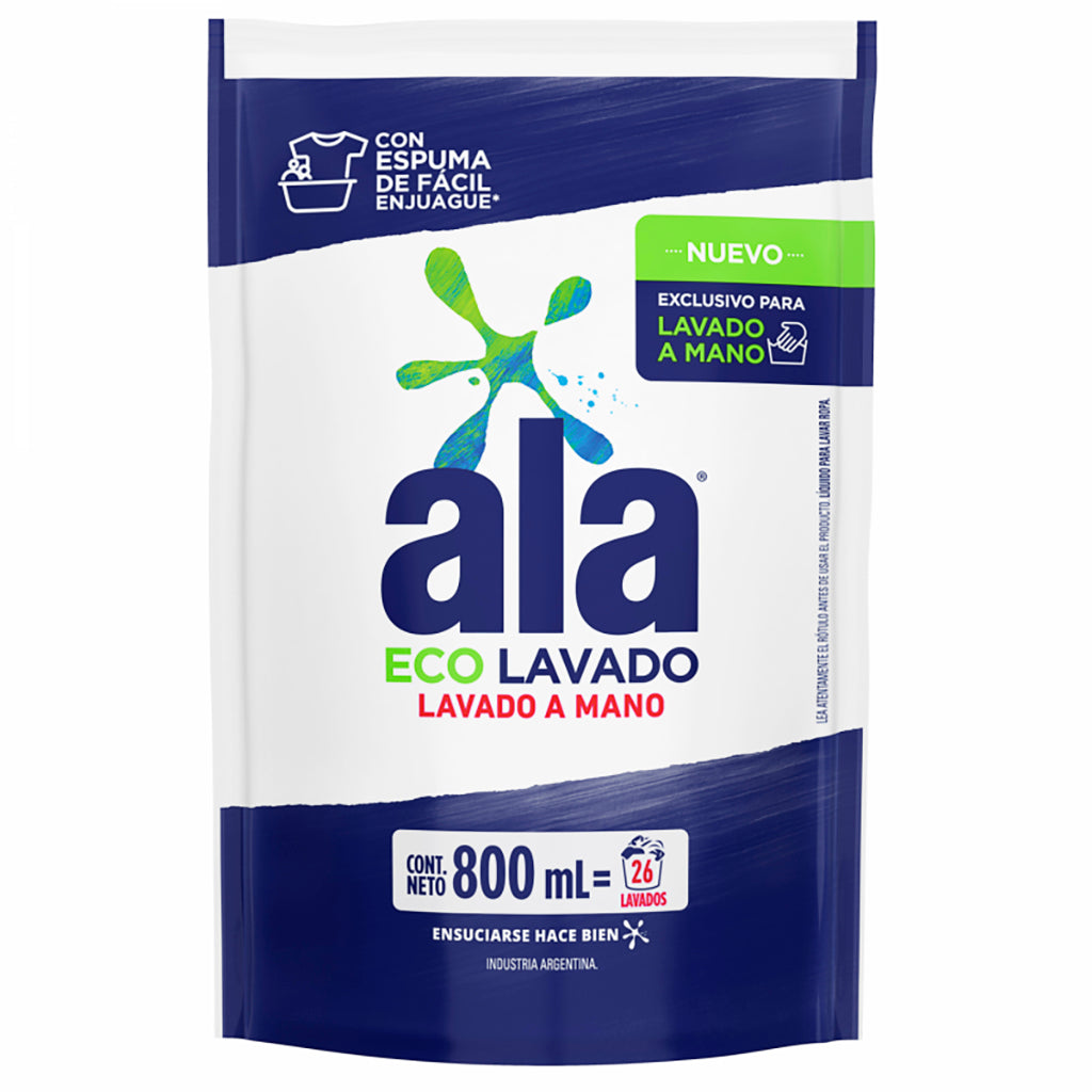 Jabon Liquido Ala p/ Ropa Eco Lavado a Mano 800 ml