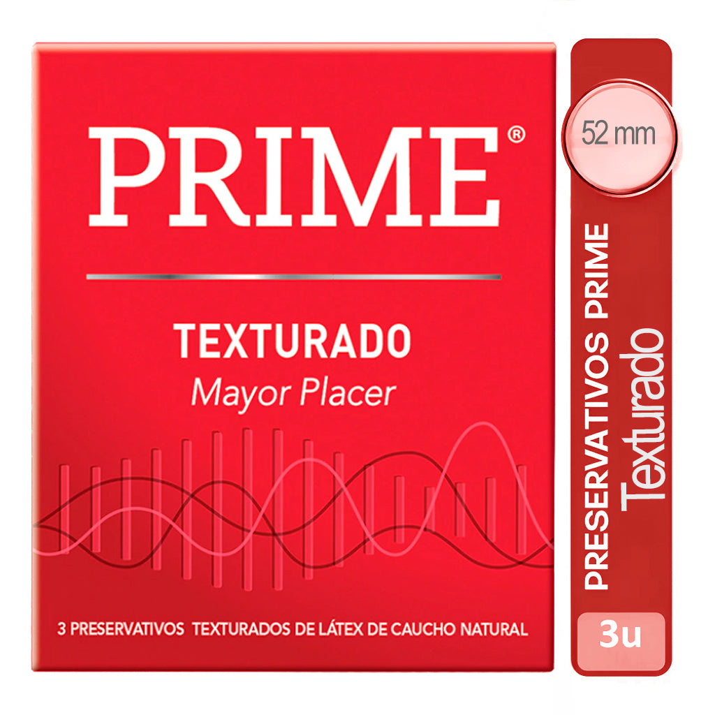 Preservativo  Prime Latex Texturado Mayor PLacer 3 u