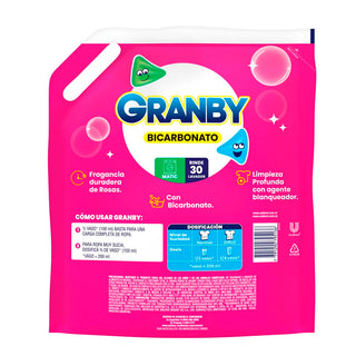 Jabón  Liquido Granby p/ Ropa Fragancia de Rosas c/ Bicarbonato  3L