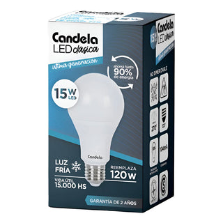 Lampara Led Candela Clasica Fria  15w