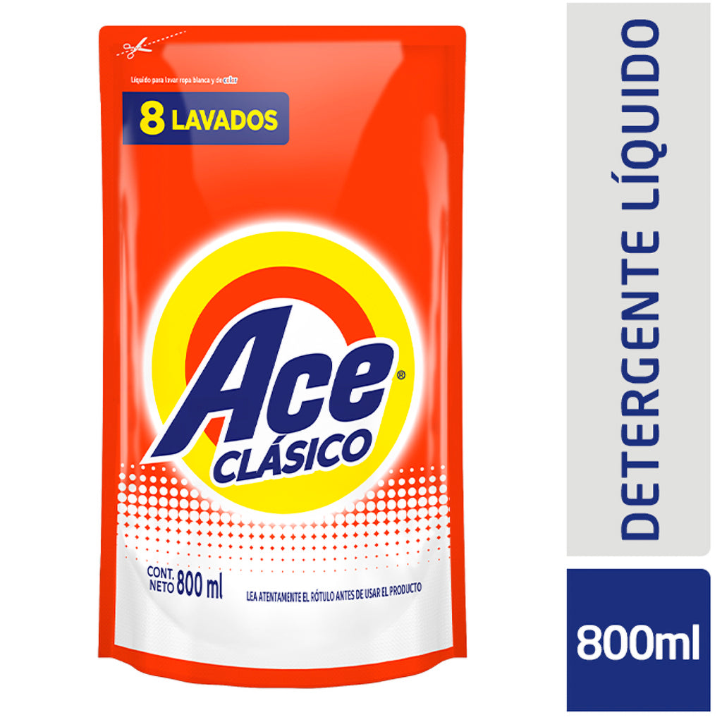 Jabon Liquido Respuesto Ace p/ Lavar Ropa Clasico 800 ml