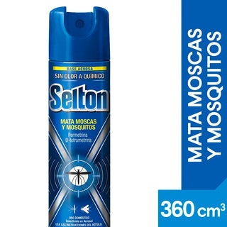 Insecticida Selton Mata Moscas y Mosquitos sin Olor 360 cm3