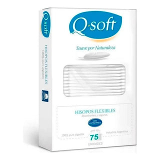 Hisopo Descartable Qsoft Biodegradables, Flexibels c/ Punta de Algodon 75 u