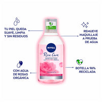 Agua Micelar Nivea Bifasica c/ Agua de Rosas Organicas p/ Maquillaje 400 ml