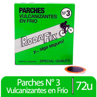 Parche N° 3 Rodafix Vulcanizantes en Frio 72 Parches