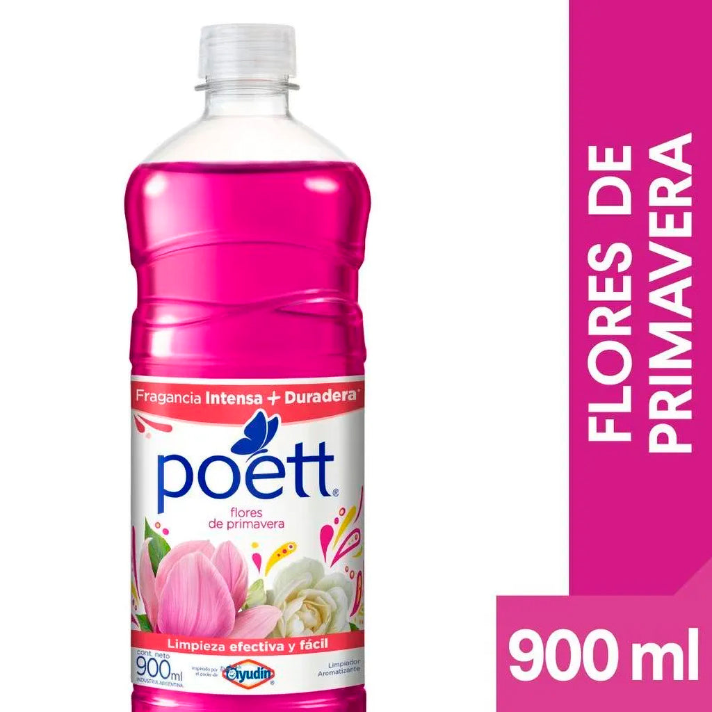 Limpiador de Piso Liquido Poett Aromatizante Flores de Primavera 900 ml
