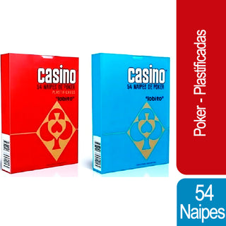 Naipes Casino Poker Plastificados "Lobito" 54 Cartas