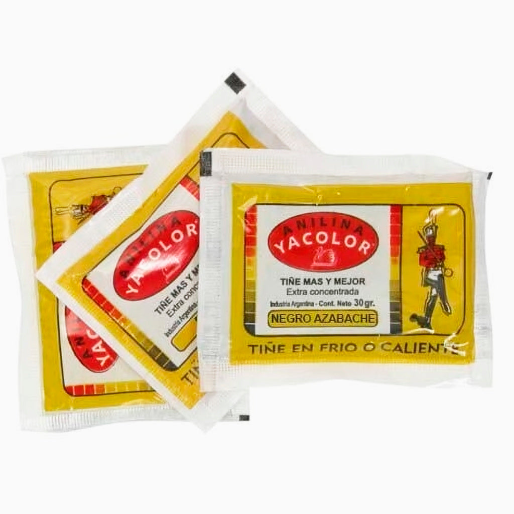 Anilina Yacolor Extra Concentrada - Negro Azabache - Tiñe en Frio o Caliente 30 g
