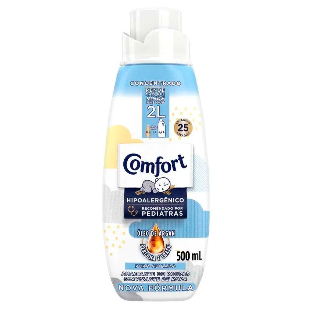 Suavizante Comfort Concentrado p/ Ropa Puro Cuidado Hipoalergenico c/ Oleo de Argan  500 ml