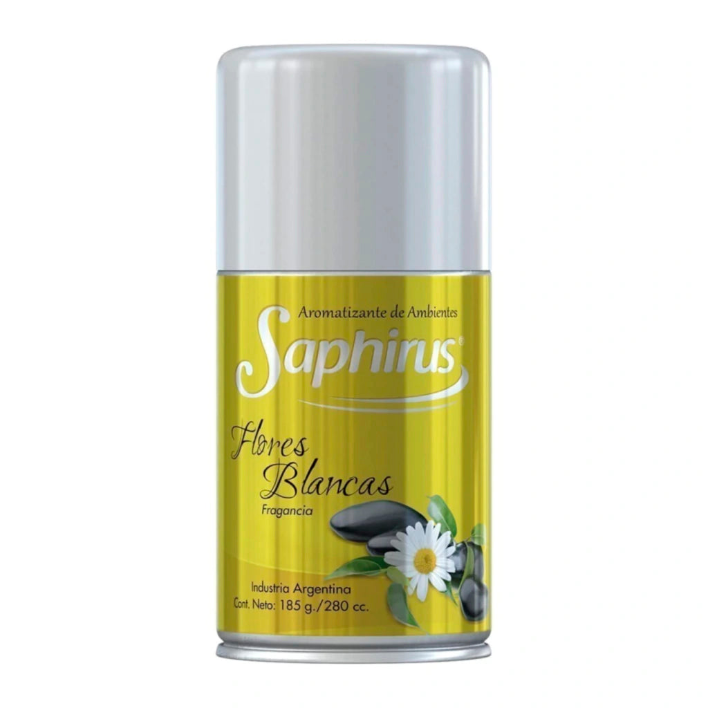 Aromatizante Aerosol Saphirus Flores Blancas 185 g