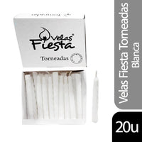 Vela Velon Generico Torneado Blanco 20 u