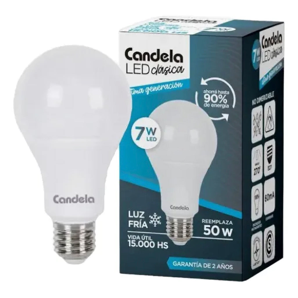 Lampara Led Candela Clasica Fria  7w