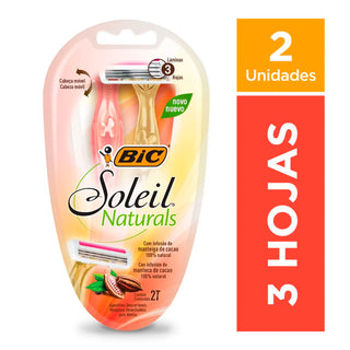 Afeitadora Descartable Bic  Soleil Naturals 3 Filos 2 u