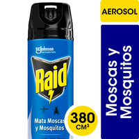 Repelente  Aerosol Raid Mata Mosquitos y Zancudos 380 ml
