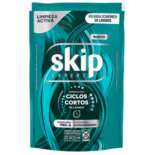 Jabon Liquido Skip Concentrado Expert Ciclos Cortos Tecnologia Pro-A Fragancia Extraordinaria  800 ml