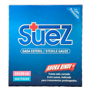 Gasas Esteriles Suez 10 x 10 cm 100 Trozos
