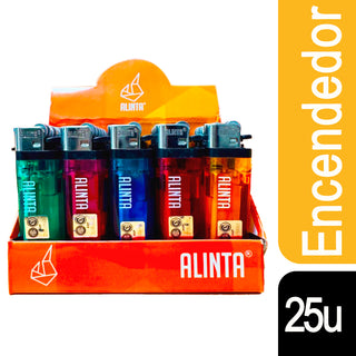 Encendedor Alinta Transparente de Colores Surtidos 25 u