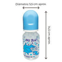 Mamadera  Random Translucida c/ Dibujos y Tapas de Colores Surtidos 120 ml