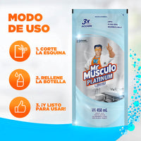 Multiusos Repuesto Mr Musculo Limpiador de Vidrios 450 ml