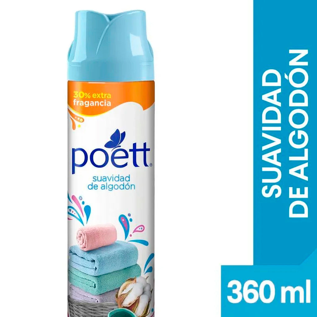 Desodorante Aerosol Poett Ambiente Suavidad de Algodon 360 ml