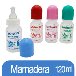 Mamadera  Lecherita Plastica Translucida c/ Dibujos y Tapas de Colores Surtidos 125 ml