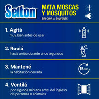 Insecticida Selton Mata Moscas y Mosquitos sin Olor 360 cm3