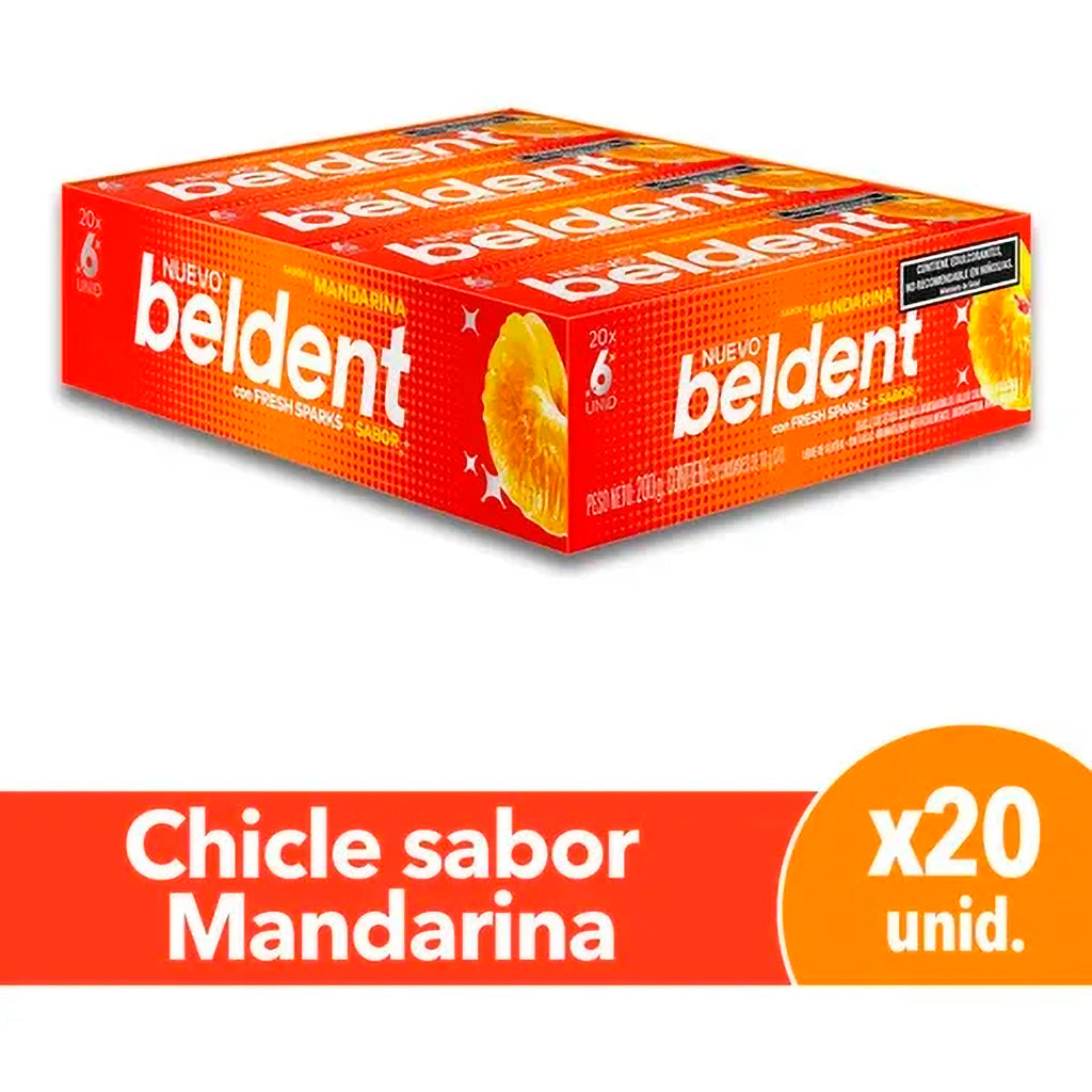 Chicle Beldent Sabor Mandarina 20 u
