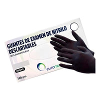 Guantes Grandes Generico Nitrilo p/ Examinacion Negros