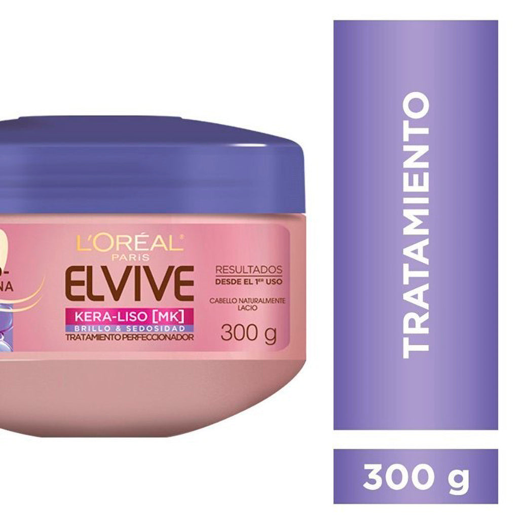 Tratamiento Capilar Elvive Kera liso Brillo y Sedosidad 300 ml