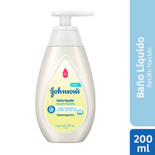 Baño Liquido Johnsons Jabon Corporal Recien Nacido Hipoalergenico 200 ml