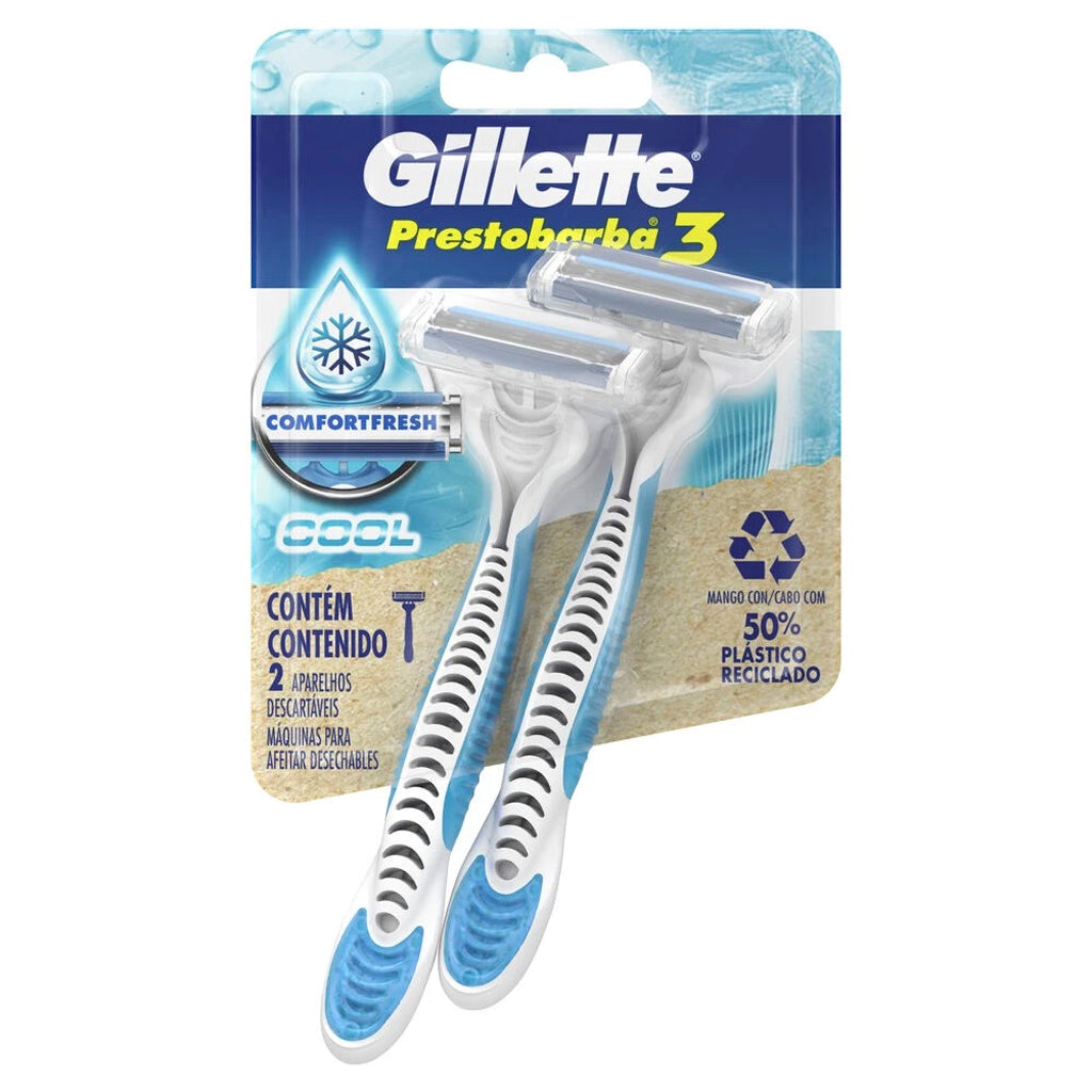 Afeitadora Desechable  Gillette  Prestobarba 3 Filos Cool 2 u