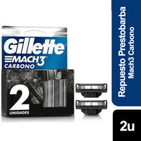 Repuesto Afeitadora Gillette p/  Prestobarba Mach3 Carbono 2 u