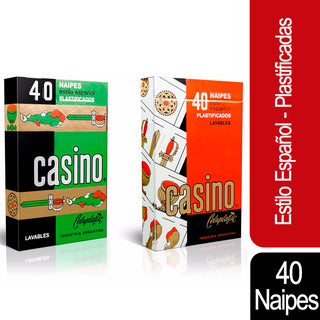 Naipes Casino Estilo Español Plastificadas - Lavables 40 Cartas