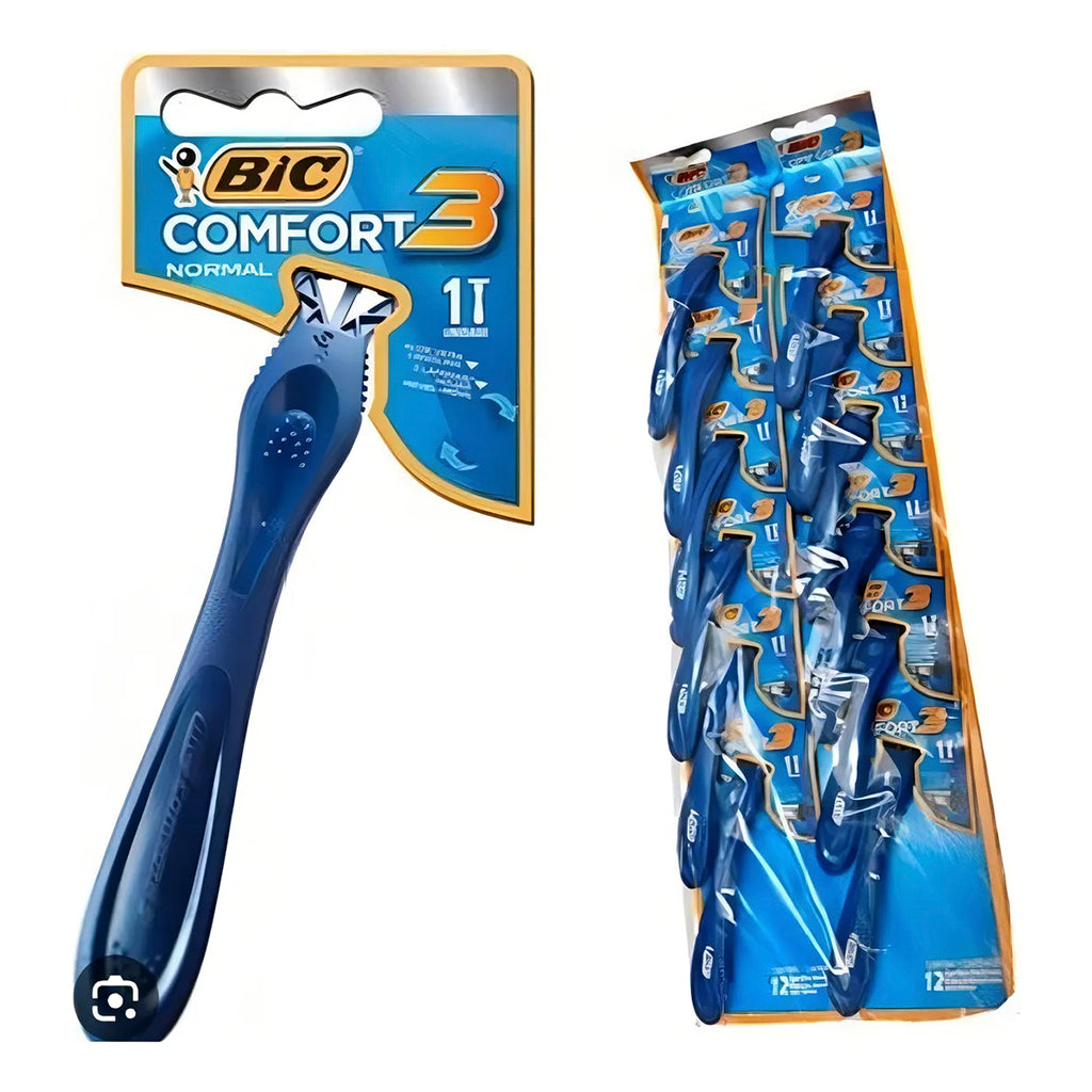 Afeitadora Desechable Bic  Prestobarba Confort 3 Filos Normal 12 u