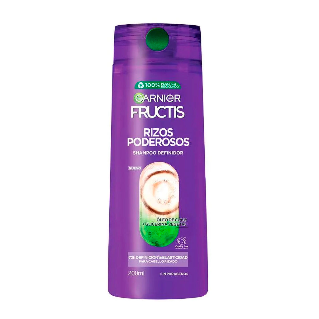 Shampoo Fructis Garnier Rizos Poderosos  200 ml