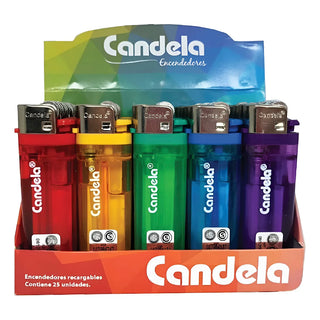 Encendedor Gas Candela Transparente - Colores 25 u