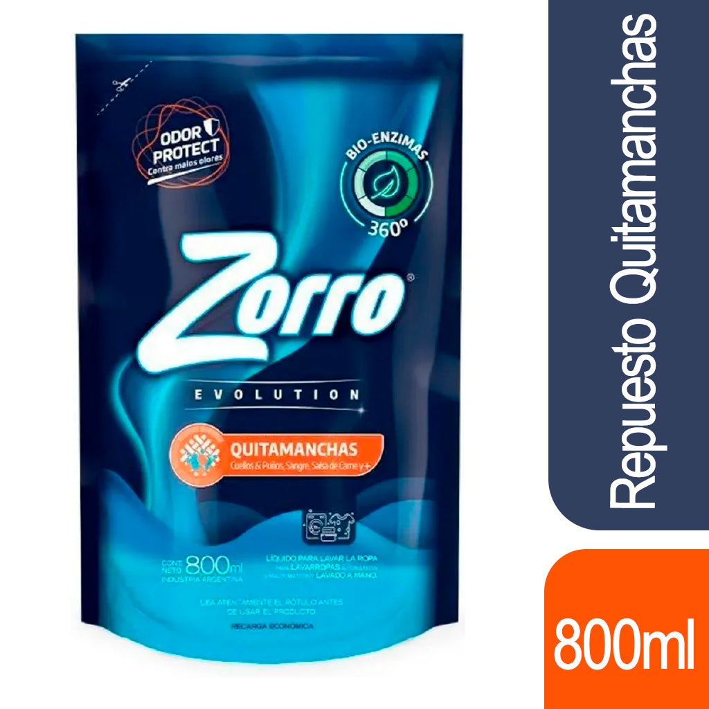 Quitamanchas Zorro p/ Ropa Liquido  800 ml