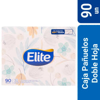 Pañuelo Descartable Elite Papel Tissue Extra Suave Doble Hoja 90u