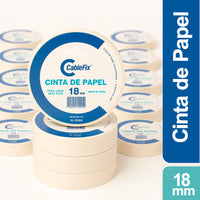 Cinta de Papel Cablefix Autoadhesiva p/ Usos Multiples 18 mm  40 mts