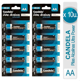 Pilas Blister Candela Bateria Alcalina AA Ultra Power LR6 1.5V 10 u
