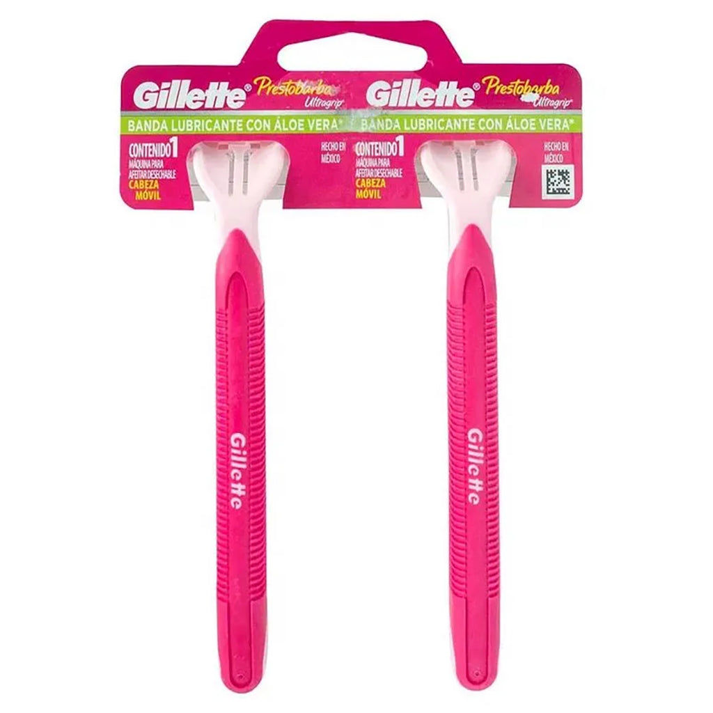 Afeitadora Desechable  Gillette  Prestobarba 3 Filos UltraGrip (Rosa) 24 u