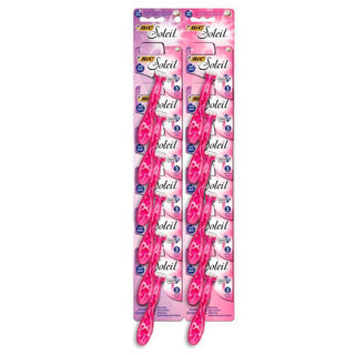 Afeitadora Desechable Bic  Prestobarba Soleil 3 Filos Rosa 12 u