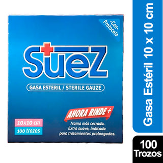 Gasas Esteriles Suez 10 x 10 cm 100 Trozos