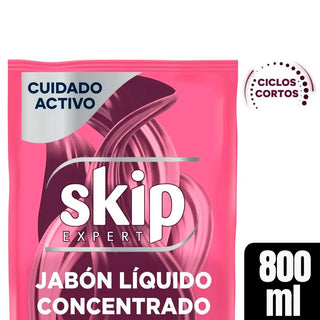 Jabon Liquido Skip Concentrado Expert Ciclos Cortos Tecnologia Pro-A Colores Vibrantes  800 ml