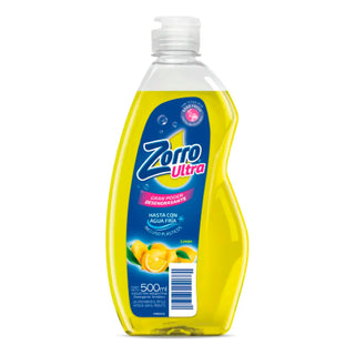 Detergente Zorro Lavavajillas Ultra  Concentrado c/ Glicerina Limon 500 ml