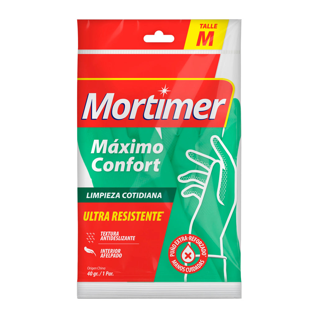 Guantes Limpieza Verde Mortimer Maximo Confort Talle M 1 par