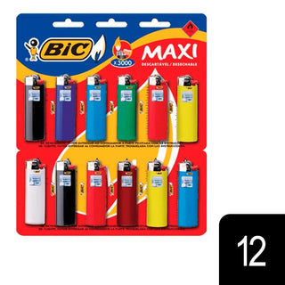 Encendedor a Gas Bic Maxi - Colores 12 u