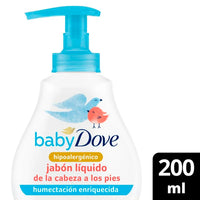 Jabon Liquido Repuesto Dove Baby Hidratación Enriquecida Hipoalergenico 200 ml