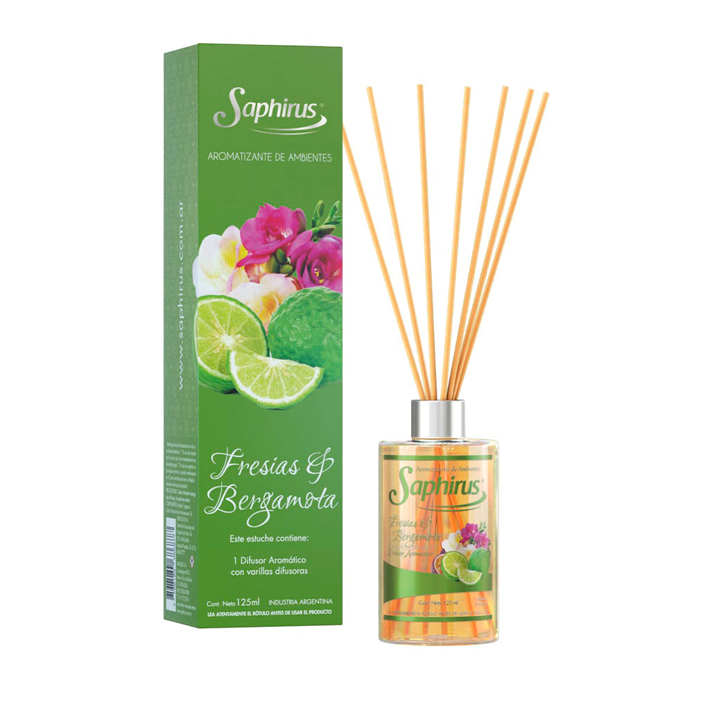 Aromatizante Difusor Saphirus Fresias y Bergamota 125 ml